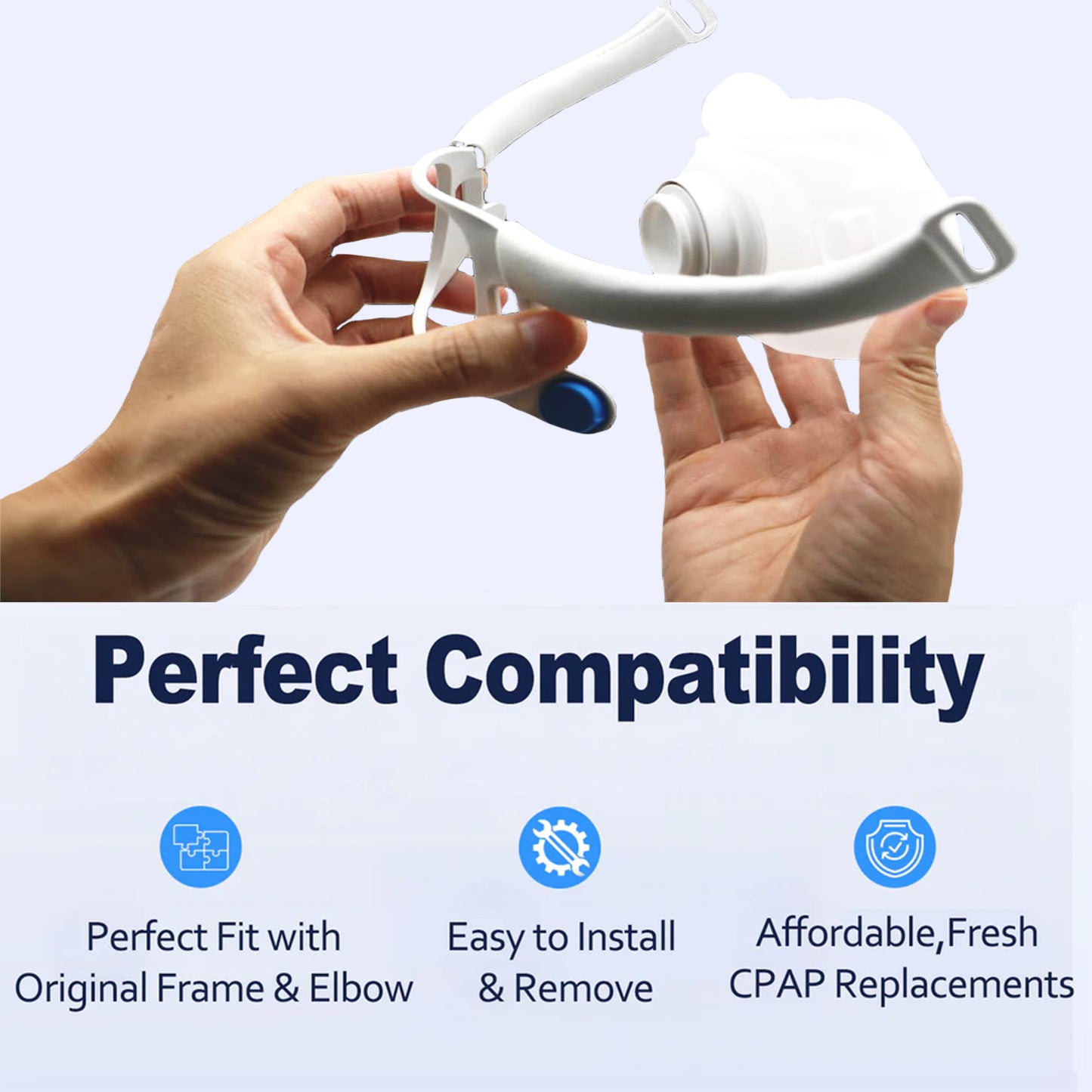 AirFit F40 Replacement Cushion & Headgear Strap Set – Soft Silicone Seal & Adjustable Fit
