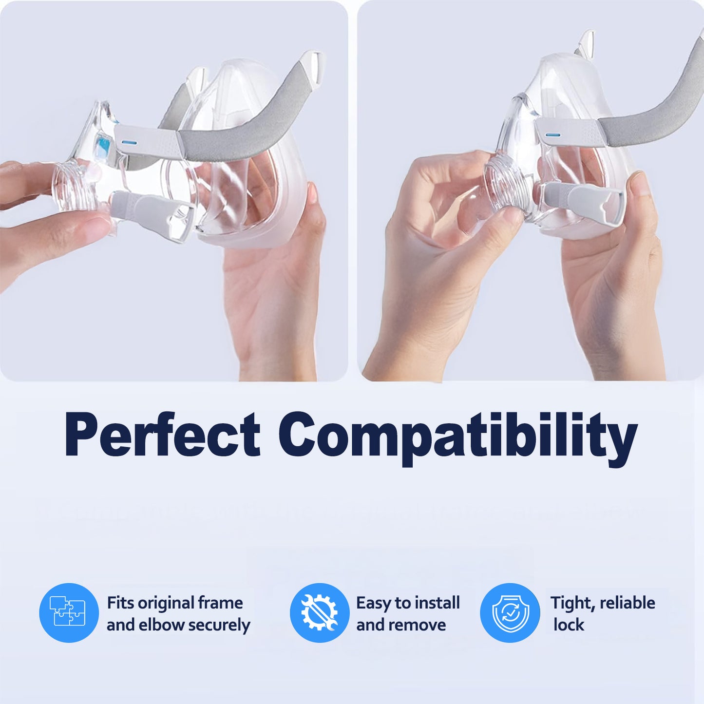 Replacement Mask for ResMed AirFit F20 – Complete Kit with Frame, Headgear & Elbow