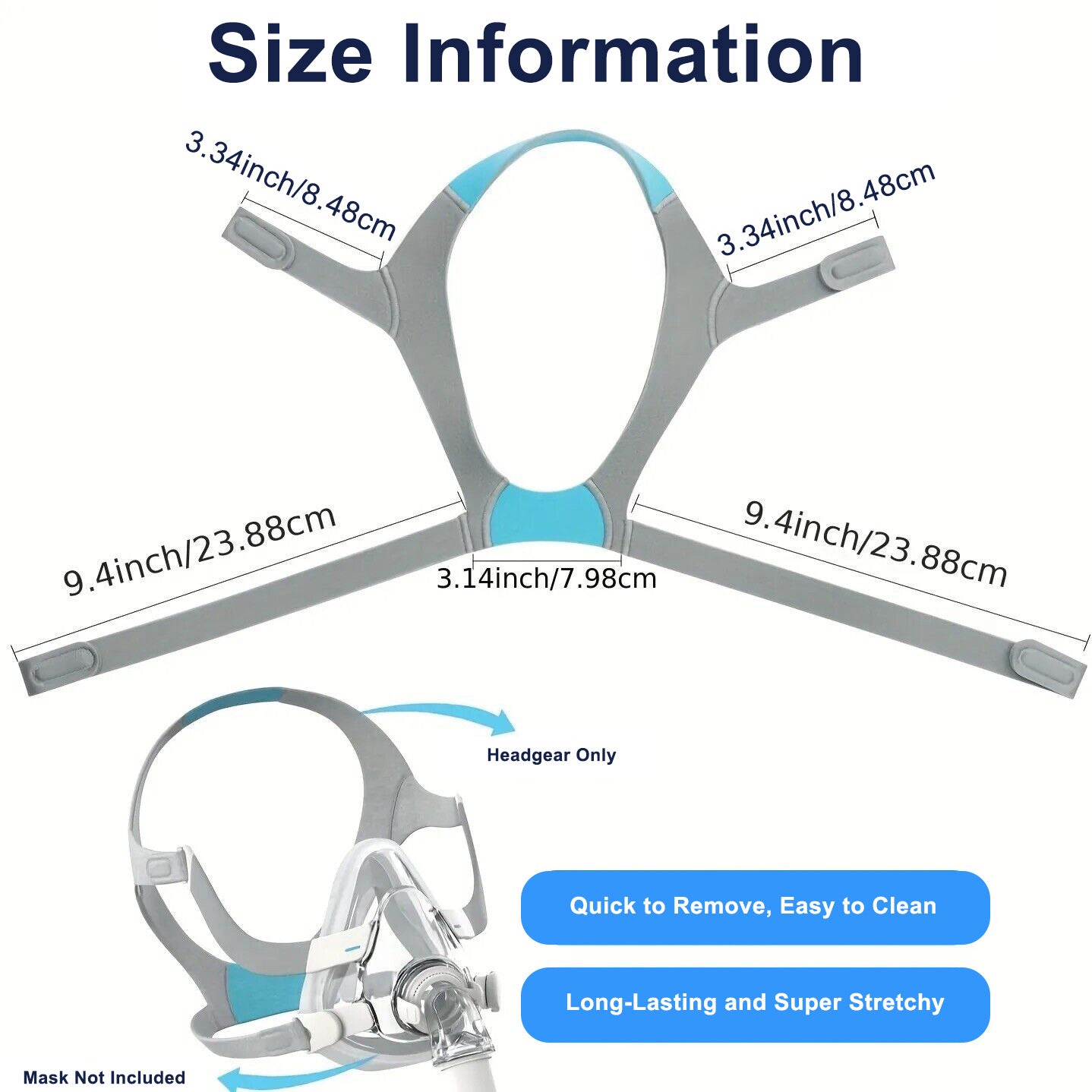Replacement Mask for ResMed AirFit F20 – Complete Kit with Frame, Headgear & Elbow