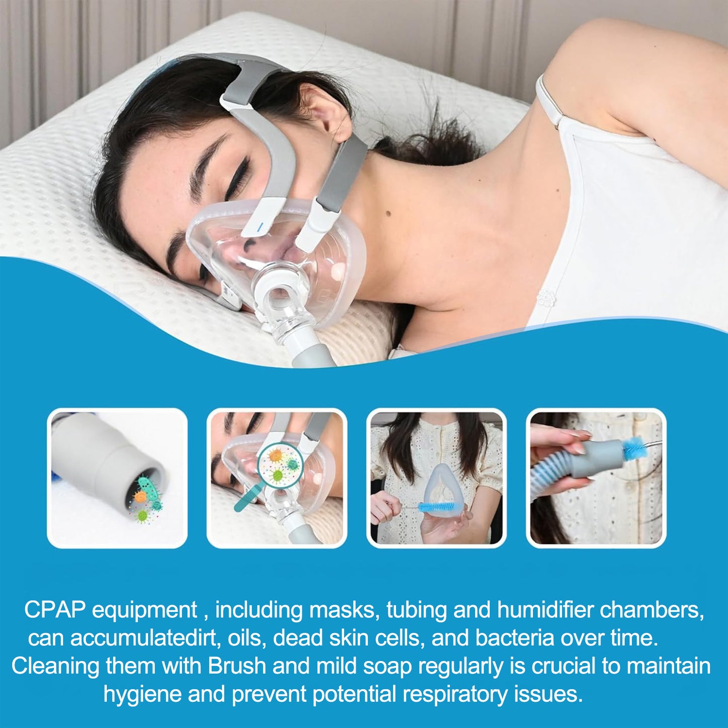 CPAP Hose Cleaning Brush Kit – Fits All Hoses & Masks, 7ft Long, 15mm/19mm Diameter