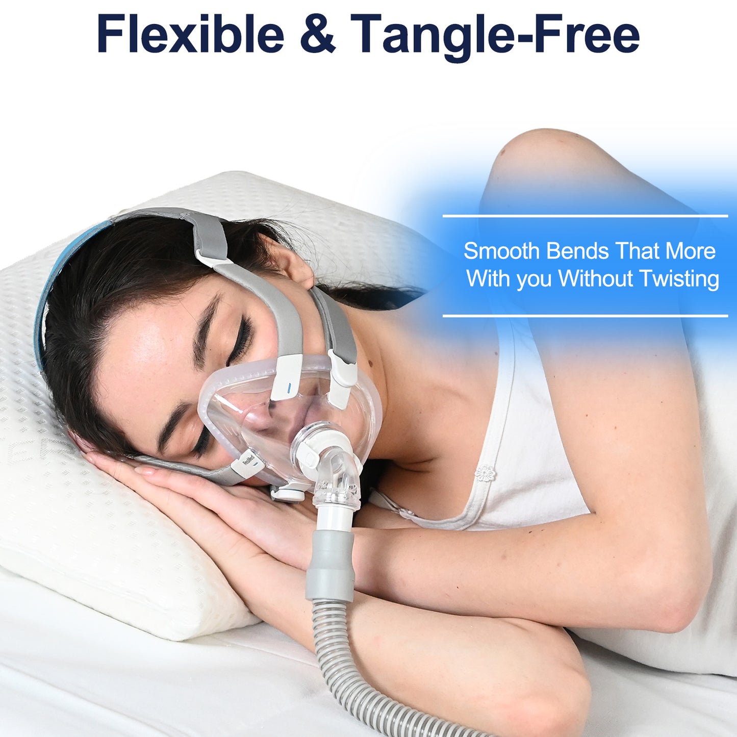 CPAP 6ft Universal Hose Tubing – 22mm Rubber Connectors, Flexible & Lightweight, Standard Fit