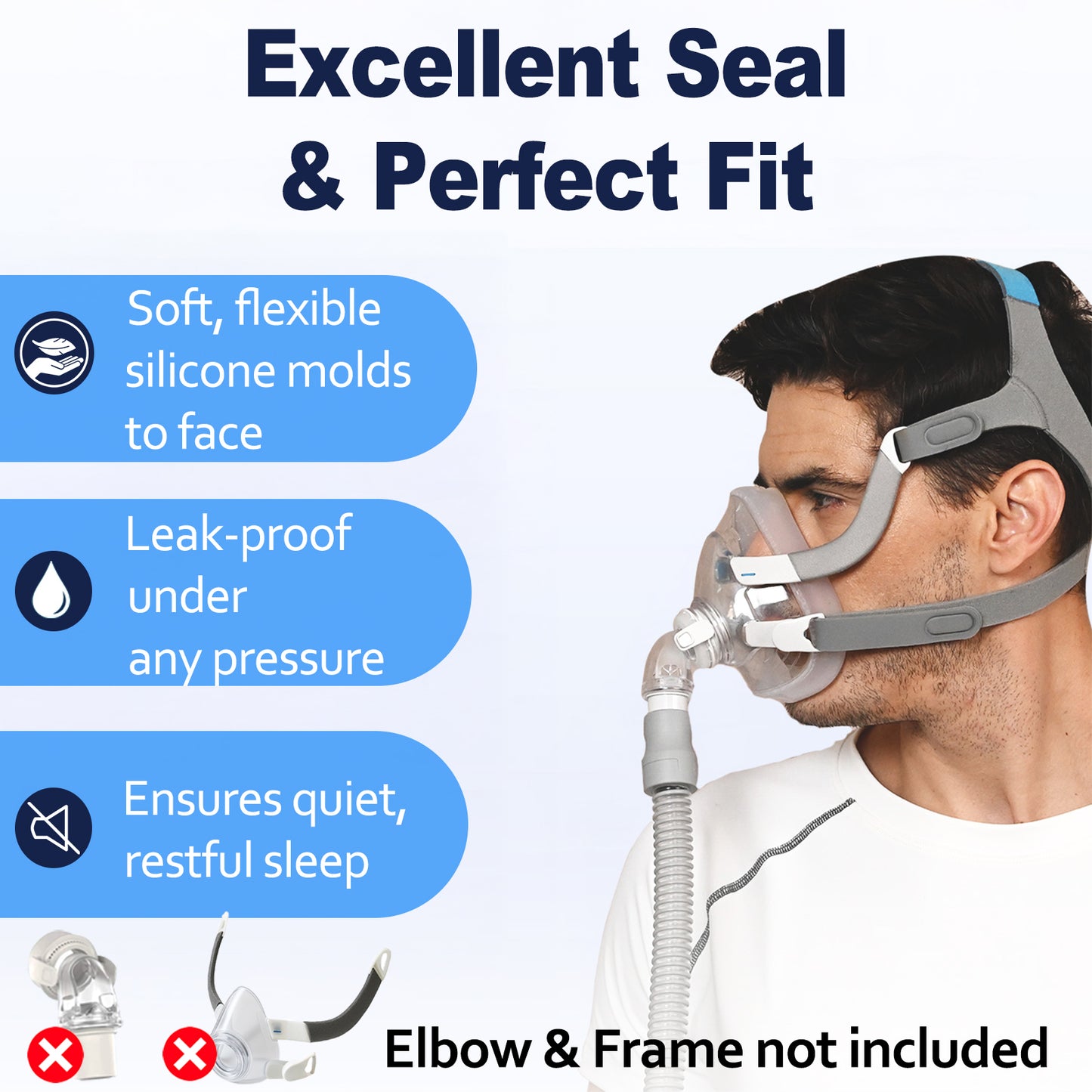 AirFit F20 Replacement Cushion & Headgear Strap Set – Soft Silicone Seal & Adjustable Fit