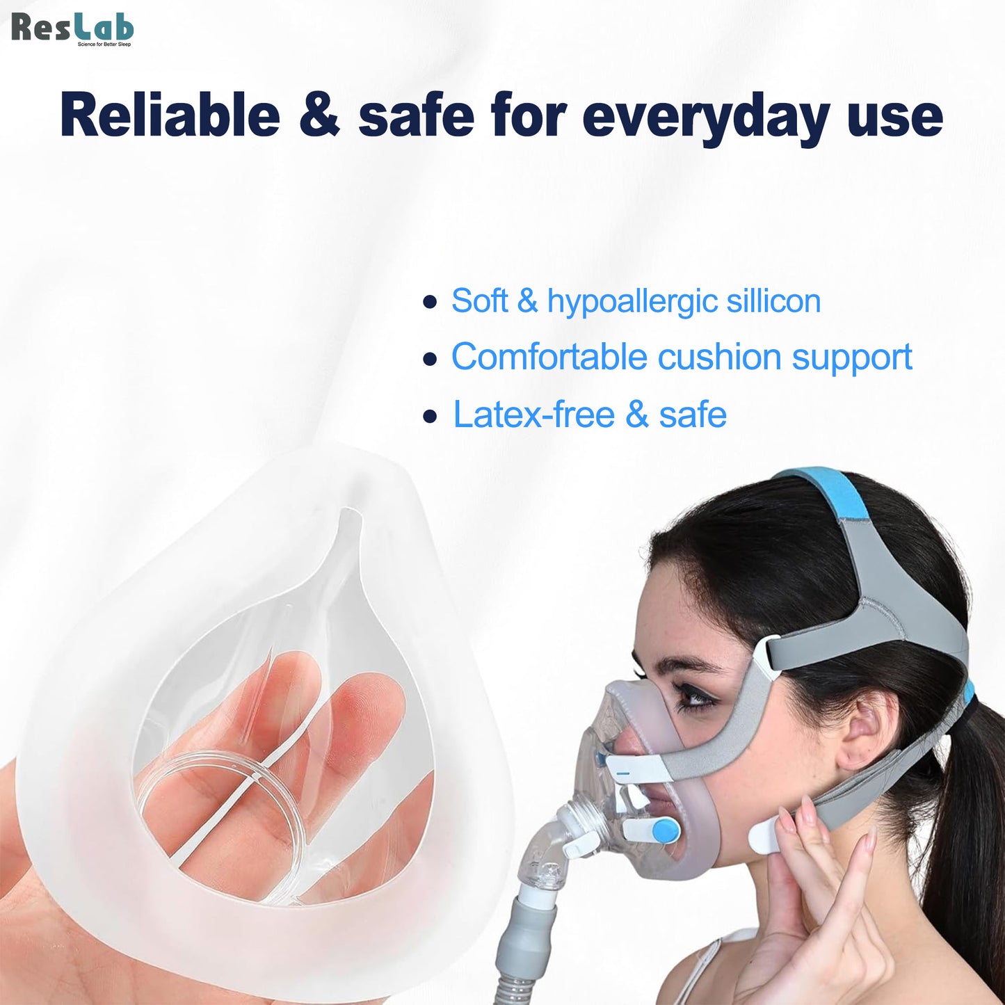AirFit F20 Replacement Cushion & Headgear Strap Set – Soft Silicone Seal & Adjustable Fit