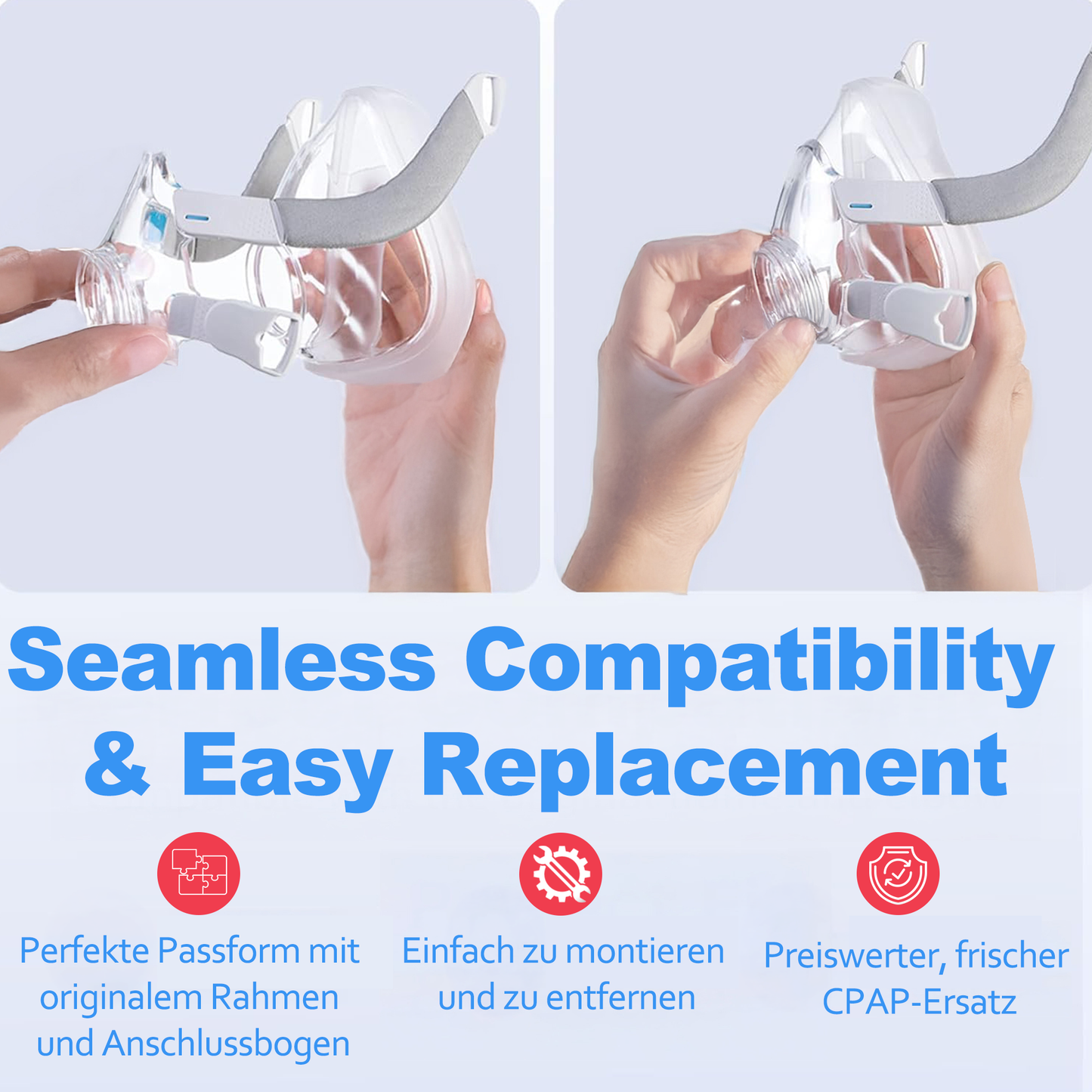 ResMed AirFit F20 Cushion - Full Face Mask Cushion Replacement - Covers Nose and Mouth