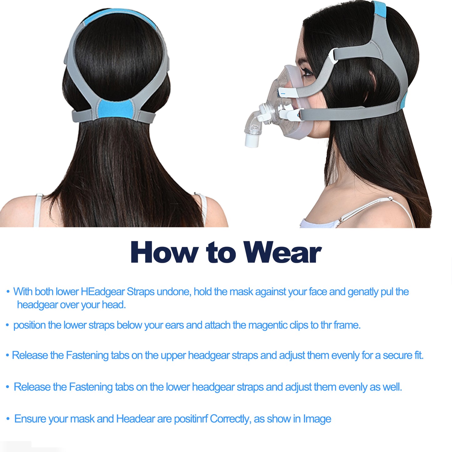 AirFit F20 Replacement Headgear with Magnetic Clips