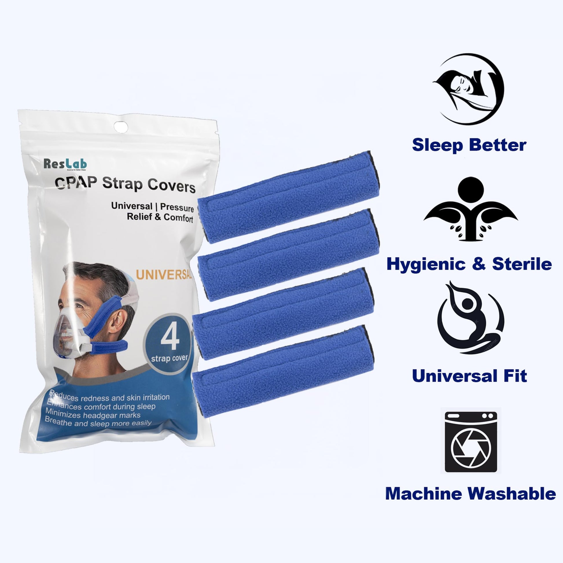 ResLab Frame Strap Covers 4‑Pack - Soft Fleece Pads
