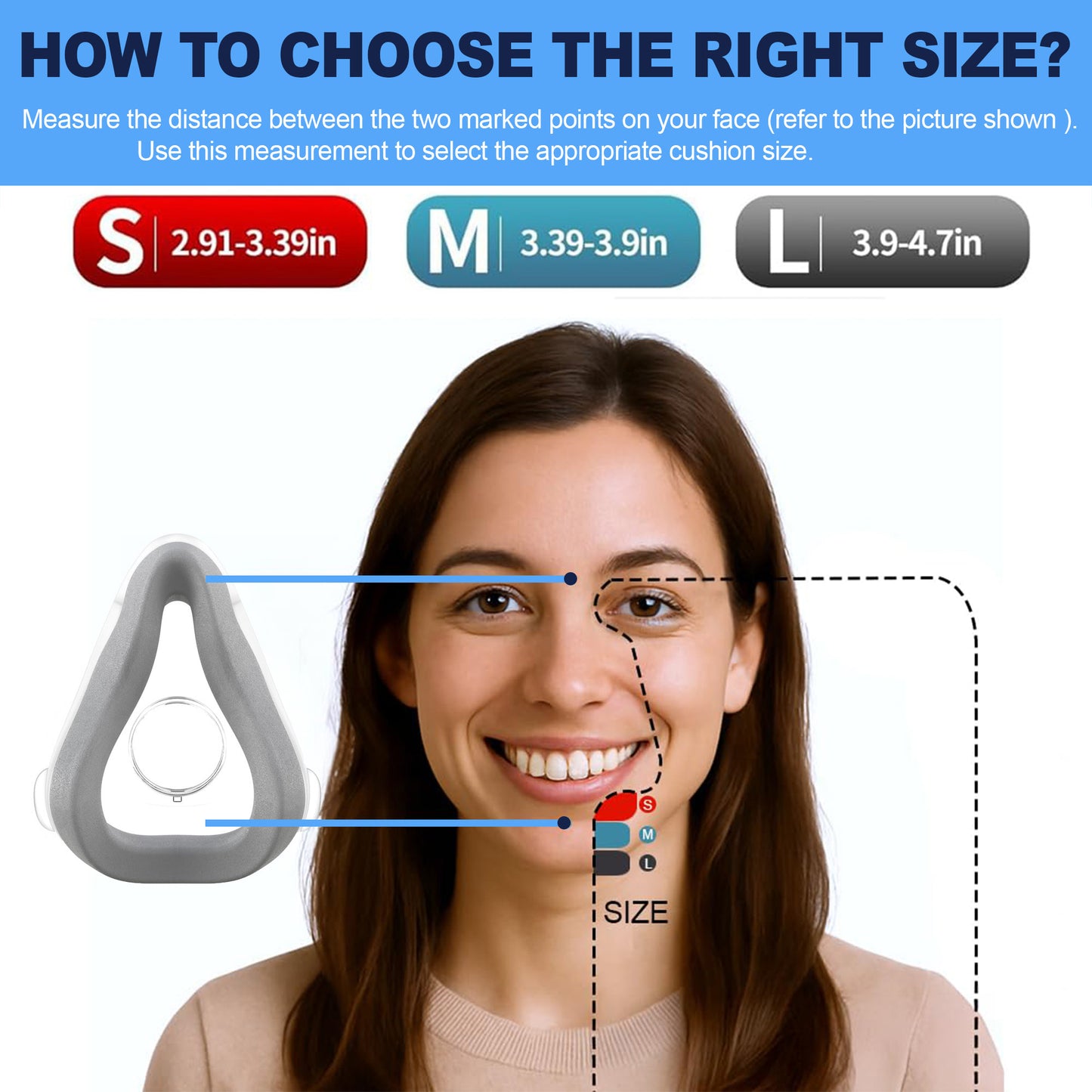 AirTouch F40 Mask Cushion – Compatible Replacement Part for ResMed AirTouch F20 Frame & Elbow (Sizes S / M / L)