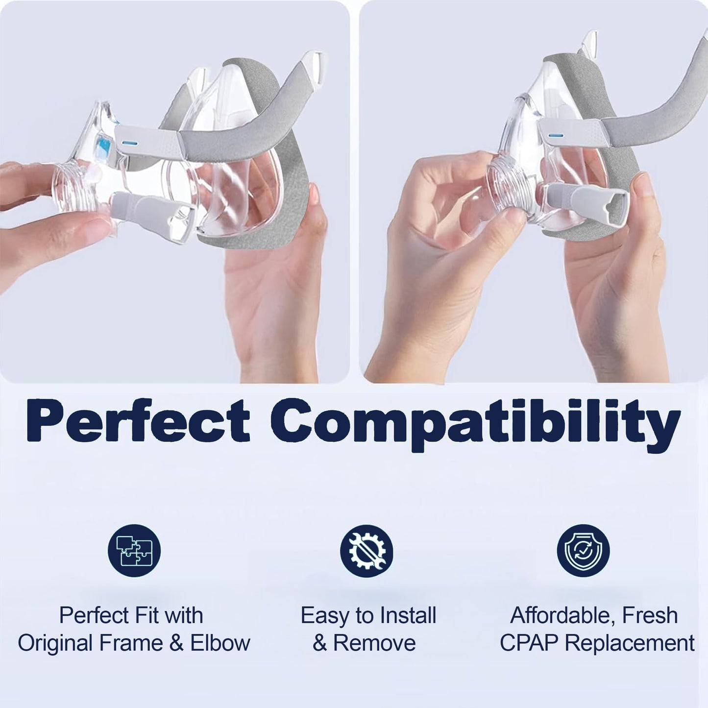 AirTouch F40 Mask Cushion – Compatible Replacement Part for ResMed AirTouch F20 Frame & Elbow (Sizes S / M / L)