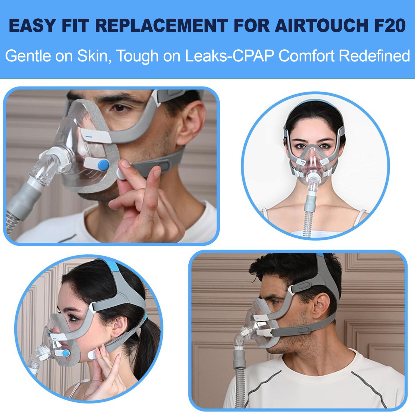 AirTouch F40 Mask Cushion – Compatible Replacement Part for ResMed AirTouch F20 Frame & Elbow (Sizes S / M / L)