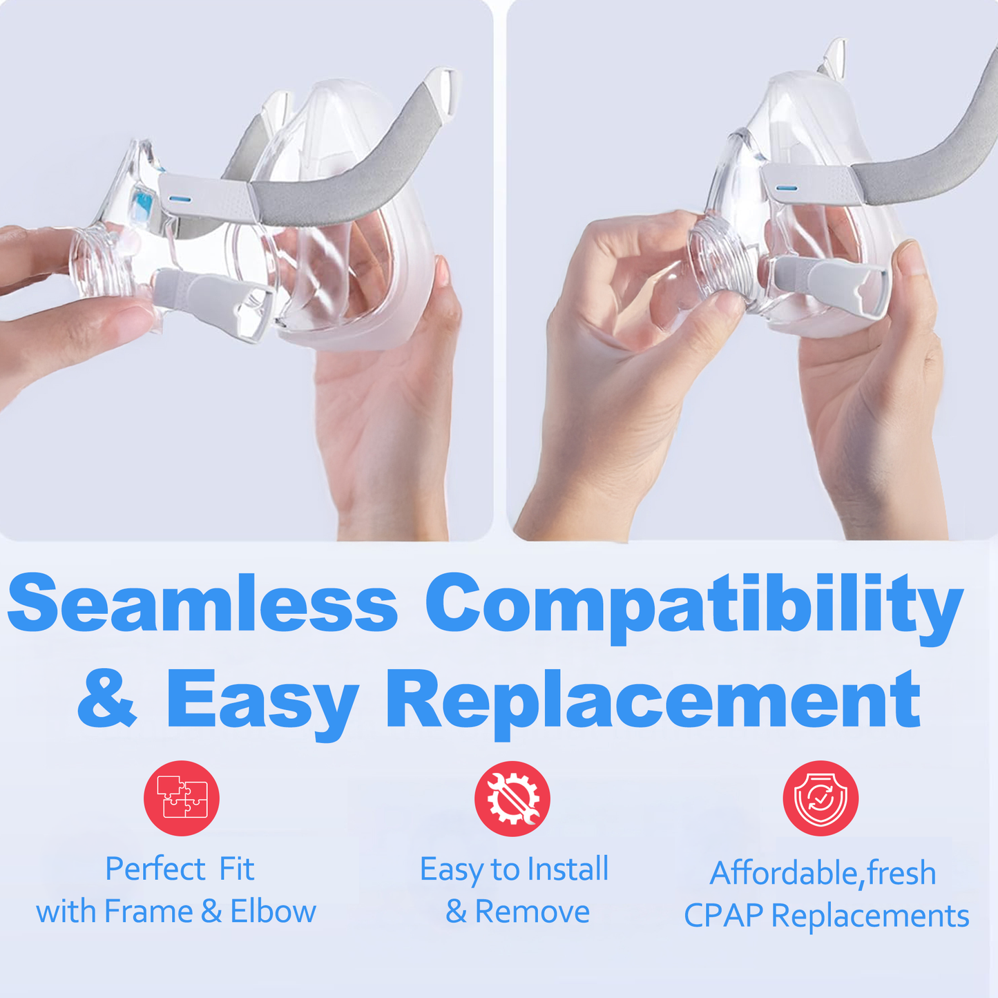 ResMed AirFit F20 Cushion - Full Face Mask Cushion Replacement - Covers Nose and Mouth